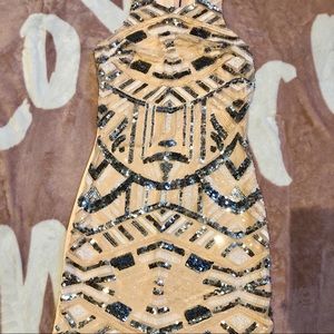 Varga Beaded Light Blush Dress- Fitted, Stunning!